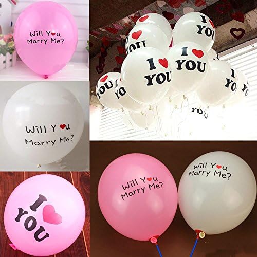 100Pcs 12" Pink Latex I LOVE YOU Heart Balloons for Celebration Wedding Party Valentine's Day Decoration
