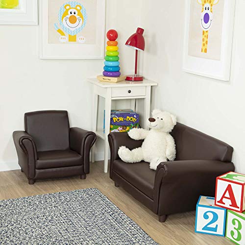 Melissa & Doug Child's Sofa, Coffee Faux Leather Children's Furniture (Kid-Sized Sofa, Sturdy Construction & Quality Materials, 34.4" H x 20.5" W x 18.3" L) - Thumbnail 6