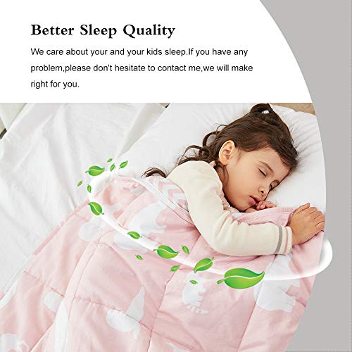 Weighted Idea Weighted Blanket for Kids 5 lbs | 36" x 48" | Cotton | Pink Animal | for Kids and Teens