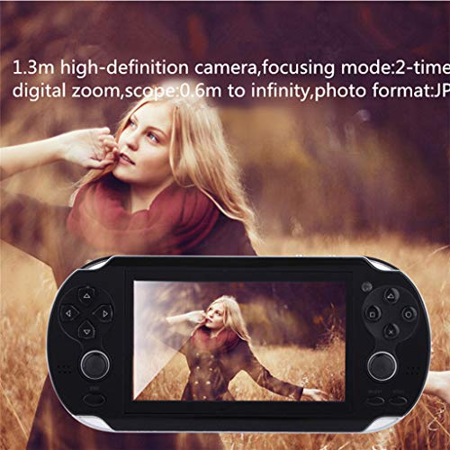 Basde Handheld Game Console Kids Adults, Retro Classic Game Console Handheld Portable 800 Built-in 4.3 Inch Games Home Travel Portable Gaming System Childrens Tiny Toys (Black)