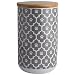 DII Bone Dry Ceramic Pet Treat Storage Canister with Air Tight Lid 4"(Dia) x 6.5" (H), Perfect Food and Treat Jar for Dogs and Cats-Gray Paw Lattice primary