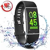MorePro X-Core Fitness Activity Tracker Color Screen, Sleep Tracker Waterproof Health Watch with Heart Rate Blood Pressure Monitor, Step Calorie Counter Exercise Pedometer for Women Men (Black)