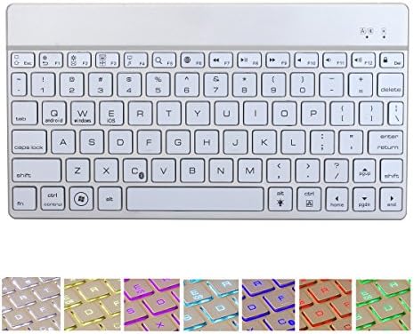SMICK Wireless Bluetooth Keyboard with Backlight for Windows Android iOS PC Tablet Smartphone，F3S white