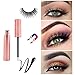 Magnetic Eyelashes and Eyeliner Kit, 5 Pairs of Natural Soft False Eyelashes and Delicate Smooth Eyeliner, Thick Curly Lashes with Waterproof Texture, Easy to Wear and Reusable.
