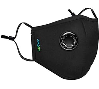 OxiClear N99 Face Mask with 2 Activated Carbon Filters, Reusable, D.R.D.O Certified (BLACK)