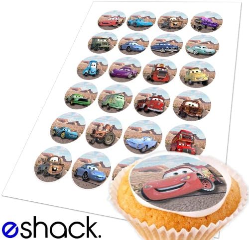 24 x Disney Pixar Cars Edible Birthday Cupcake Cake Toppers Decorations