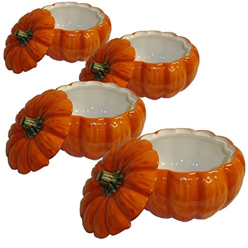 Home Gourmet Collection Pumpkin Soup Bowl with Lid, Set of 4 The Home