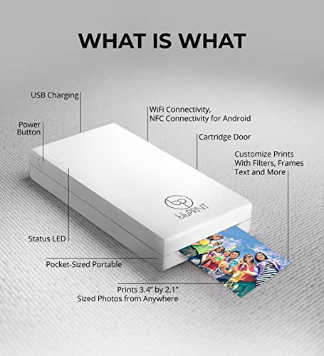 bluPRNT Portable Instant Printer for Android Devices with NFC and WiFi - Android Only (White)