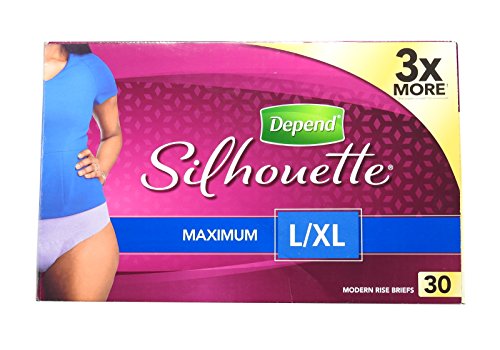 Depend Silhouette Maximum Women's Size Large/X-Large Protective Underwear, 30 Count