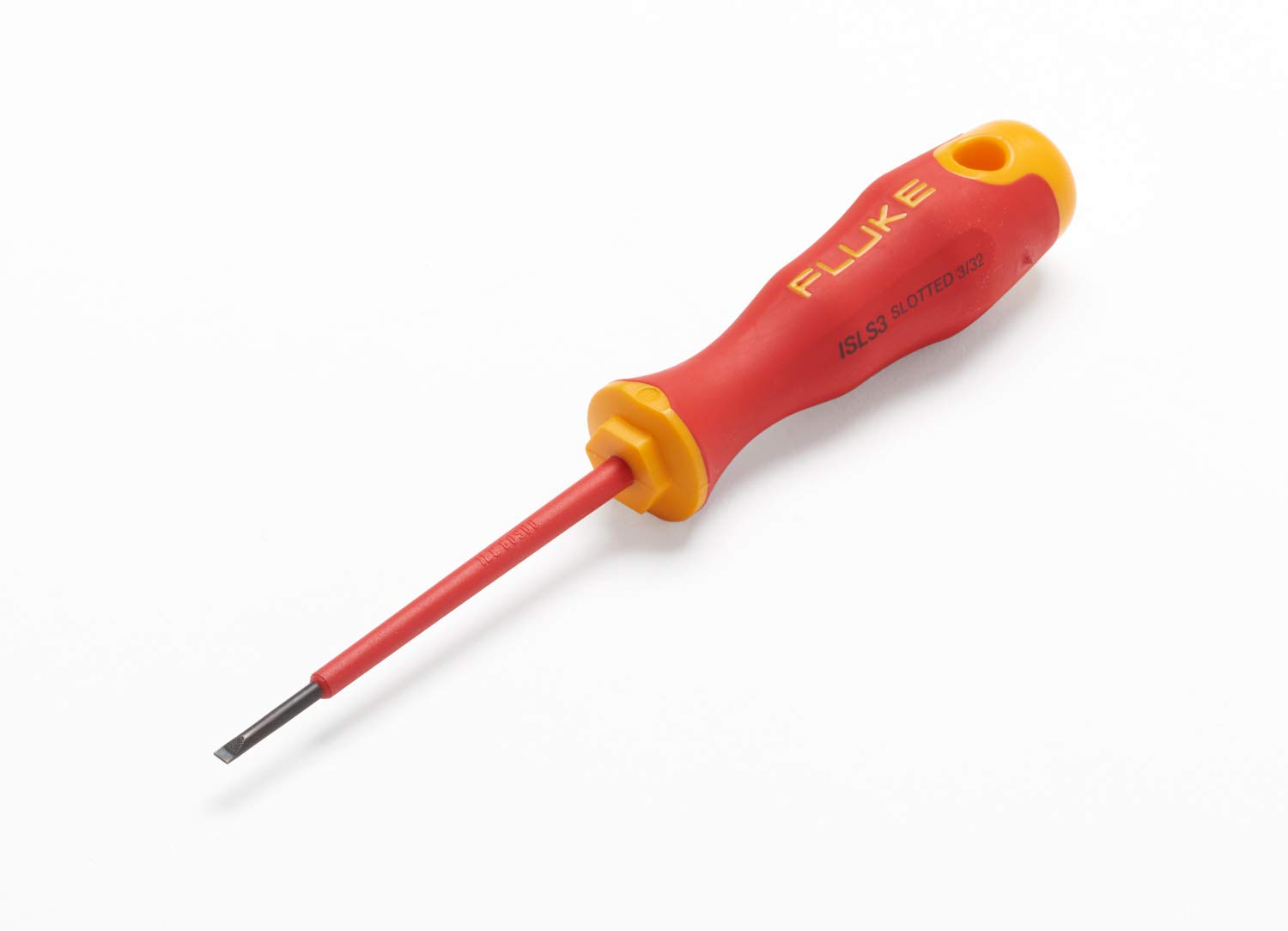 Fluke Insulated Slotted Screwdriver 3/32x3 in, 2.5 mm x 75 mm, 1,000 V