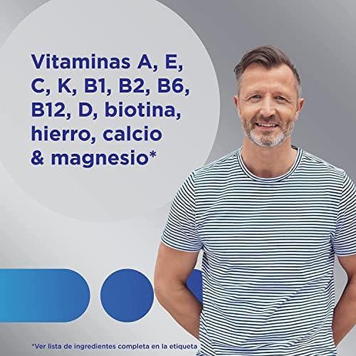 Multicentrum Man 50+ Suplemento dietético multivitamínico para homens 50+, rico em vitamina D, sem glúten, 30 comprimidos