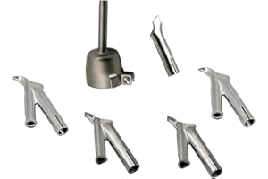 6pcs Triangular Round Speed Welding Nozzle Tacking Nozzle Push Fit 5mm Standard Welder Tip for PVC Hot Air Gun Plastic Heat G