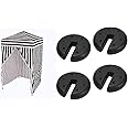 Impact 4'x4' Pop up Changing Dressing Room, Black and White & Quik Shade Set of 4 Heavy Duty Weight Plates for Securing Instant and Pop-Up Canopies and Tents