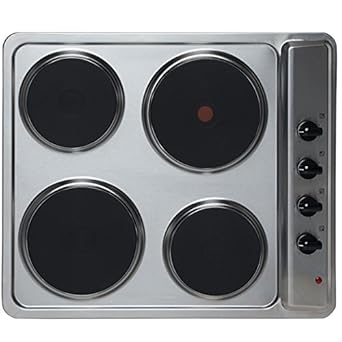 SIA 60cm 4 Zone Electric Hob / Solid Plate , Stainless Steel Visor Cooker Hood Fan - View #4