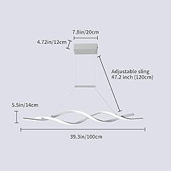 Jaycomey Modern Pendant Light, Dimmable LED