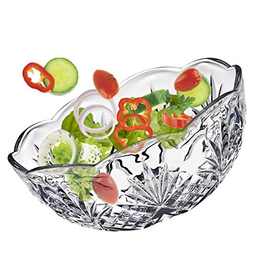Godinger Bowl Set for Salad, Serving, Mixing, Dublin Crystal Collection