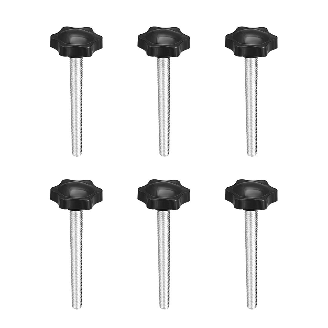 uxcell Clamping Screw Knob, 38mm Dia Plum Hex Shaped Grips Star Knob M8 x 70mm Male Thread, 6pcs