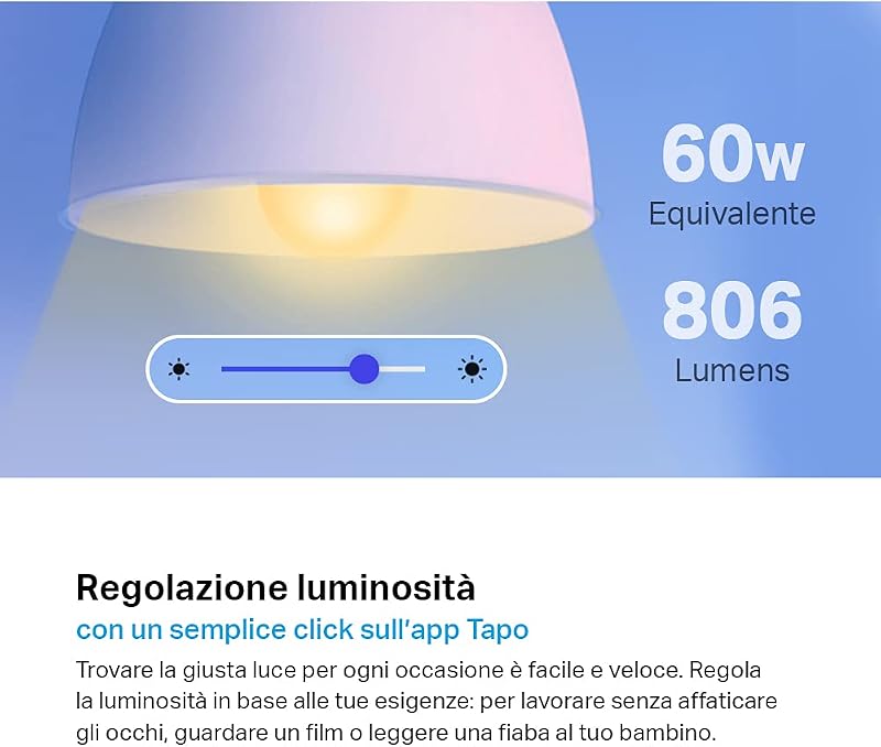 L530E Lampadina Smart WiFi E27 Multicolore 806lm 9W Alexa Google, 2pz
