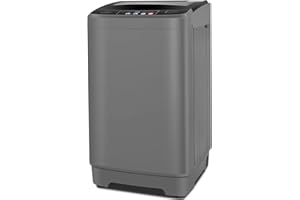 Nictemaw Portable Washing Machine, 20Lbs Capacity Washer Machine, 2.8Cu.ft Washer and Dryer Combo with Drain Pump, LED Display, 10 Programs & 8 Water Levels Laundry Machine for Apartments, Glass Lid