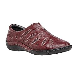 Propet Women's Cameo Flat, Maroon, 6 2E US