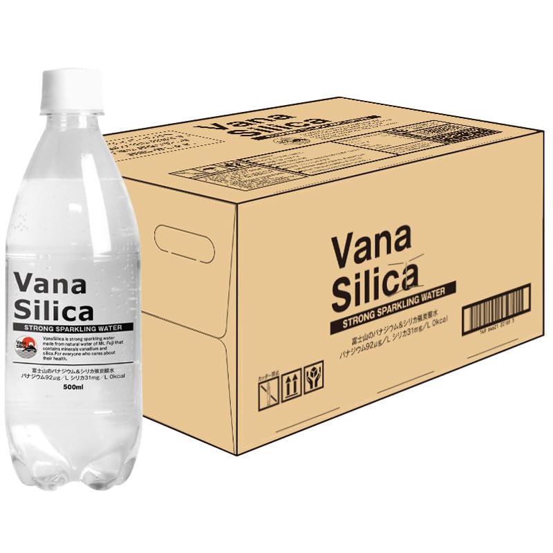 VanaSilica （バナシリカ） 富士山の バナジウム＆シリカ 強炭酸水 500ml (1ケース（24本）)商品画像