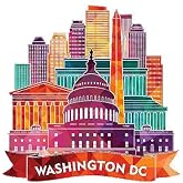 MAGNET Washington D.C. 2 Magnet Decal Fridge Metal Magnet Window Vinyl 5"