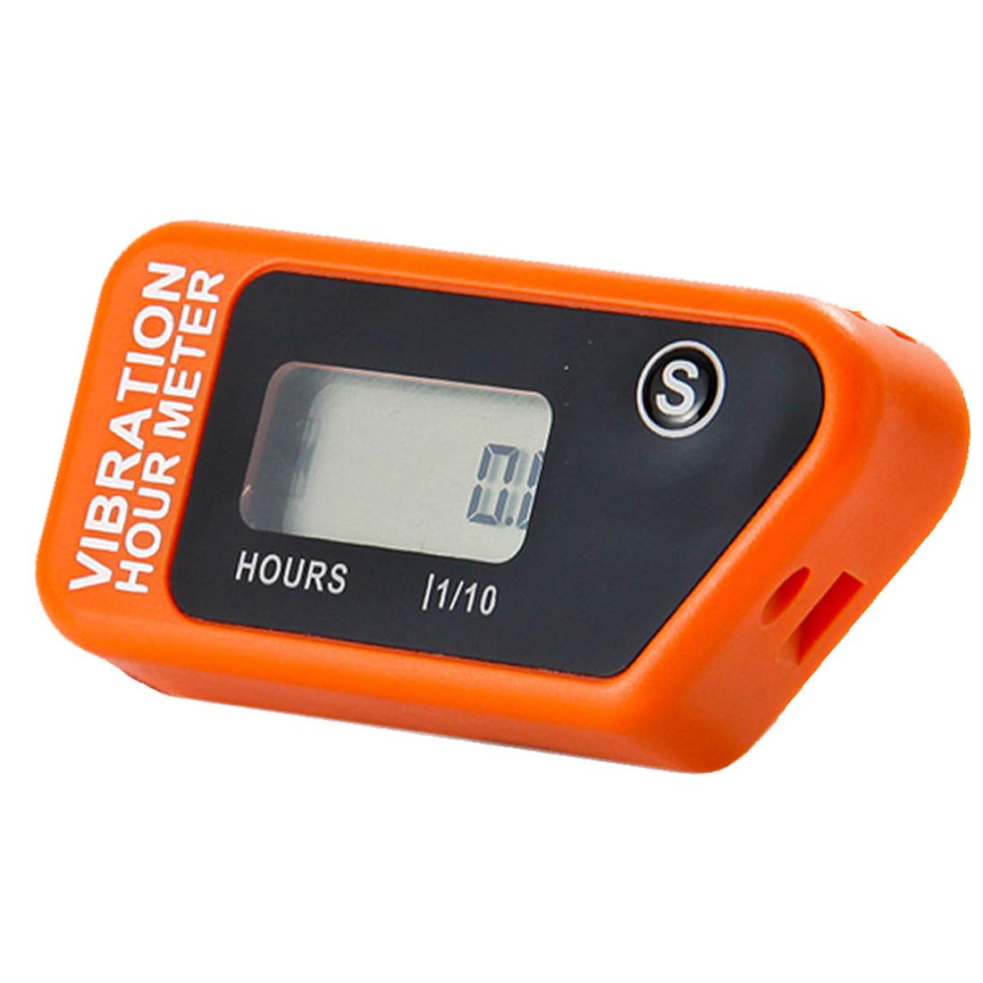 FOUNDOWN Digital Vibration Hour Meter Complete Waterproof Resettable Vibration Hour Meter Wireless for All Vibrating Machine Motorcycle Snowmobil ATV Boat Generators Tractor Lawn Mower 16B (orange)