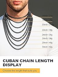 U7 Rapper Necklace Black Stainless Steel 6mm Cuban