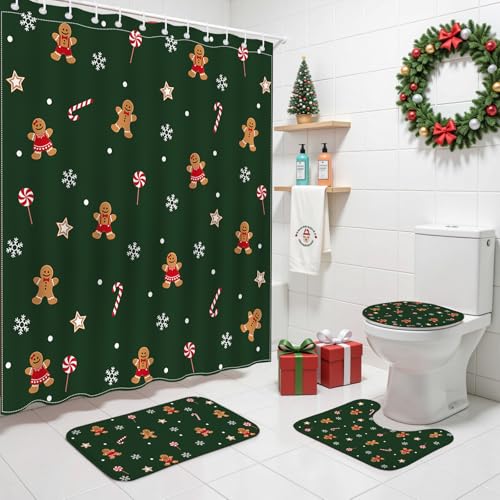 Mocsicka Christmas Shower Curtain Set