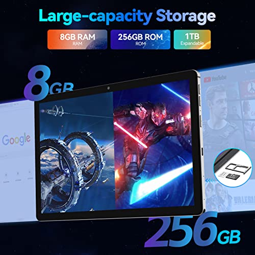 kinstone 10 Inch Android 12 Gaming Tablet FHD Display, 8GB RAM Tablet,256GB,4G LTE Tablets