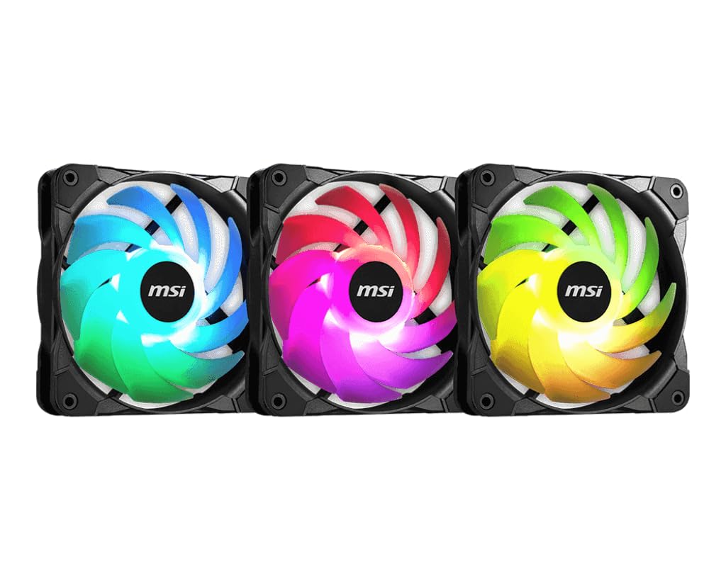 MSI MAG MAX F12A-3 120mm ARGB Chassis Fan Kit, Black