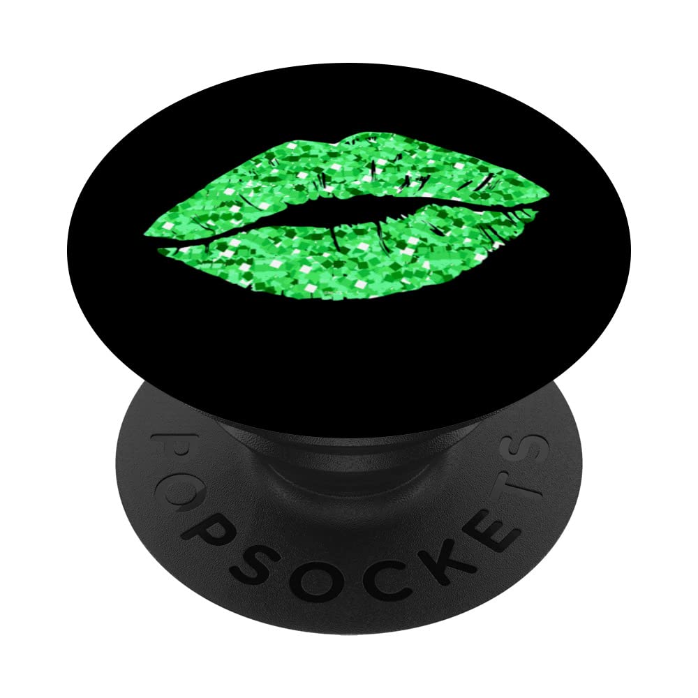 Irish Girl Kiss Saint Patrick's Day Celebration Lips PopSockets Swappable PopGrip