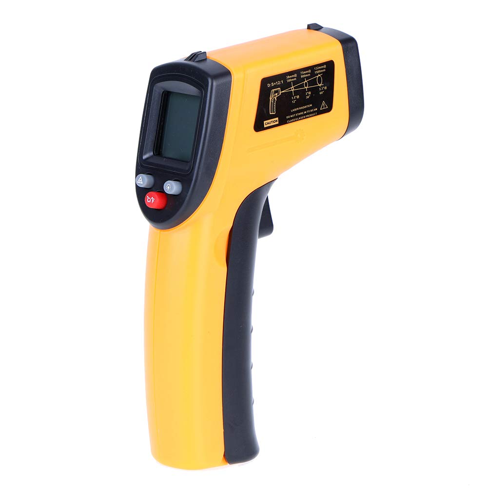 NeeyBing Infrared Thermometer, Temperature Measuring Device IR Pyrometer Digital Thermometer (-58 ~ +626°F) Contactless with Lcd Alarm Function(NOT for Human)