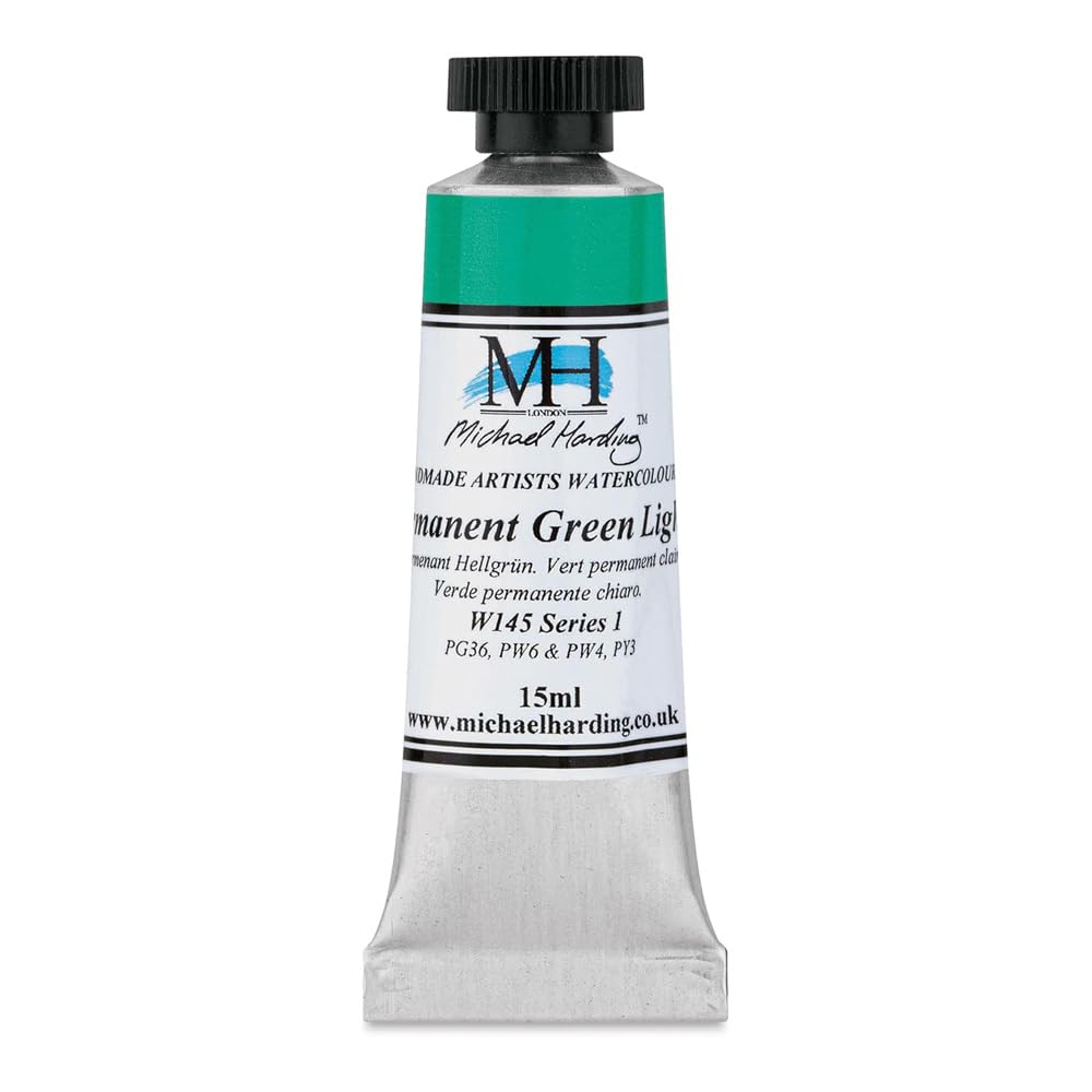 Michael Harding Professional Watercolors - 15ml Tubes (Permanent Green Light)