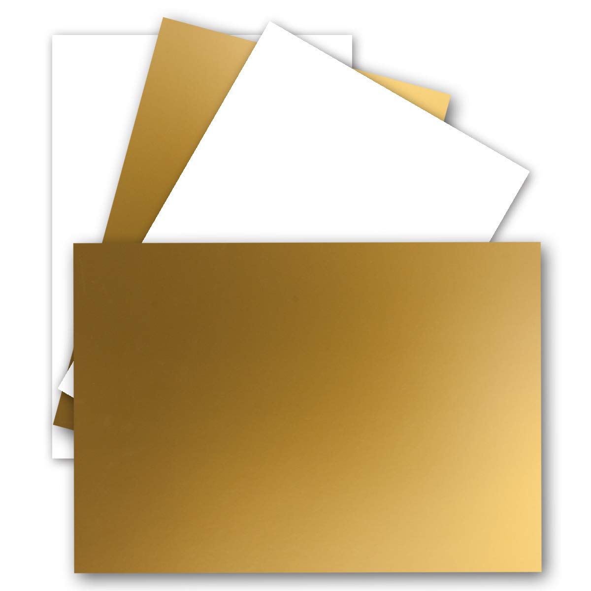 25x Single Cards Din A7 10.5x7.3 cm 240 g m² Gold Metallic - Blank mini Cards Ideal for self-Designing for Gift Tags, Name Cards & Business Cards