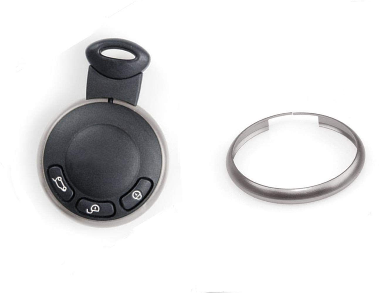 Oldbones Alumnium Smart Key Fob Ring Rim Trim Cover Replacement For R55 R56 R57 R58 R59 R60 In Graphit Sliver