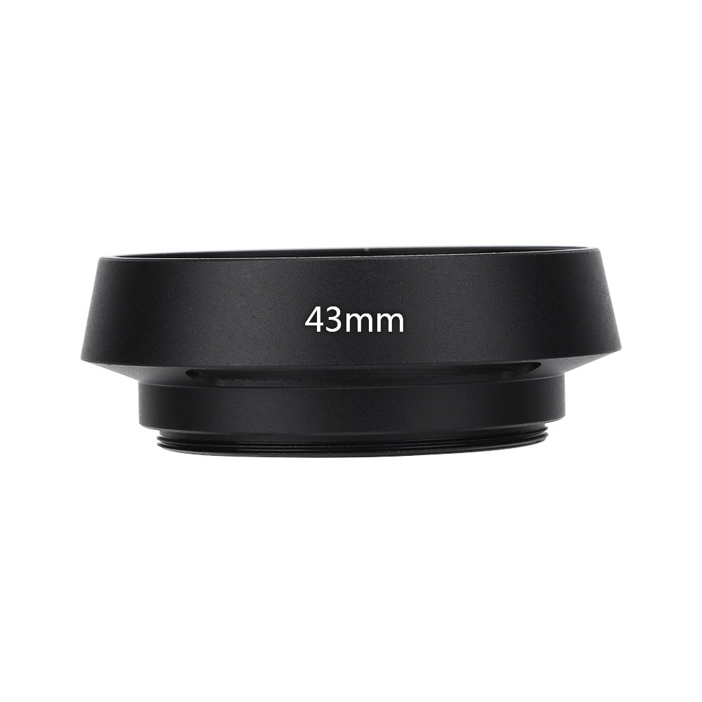 143 43mm Lens Hood,Vented Metal Lens Hood Replacement with Plastic Lenses Cap for for for for for for Pentax(Black)