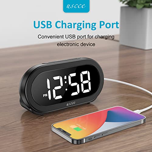 USCCE Small LED Digital Alarm Clock with Snooze, Easy to Set, Full