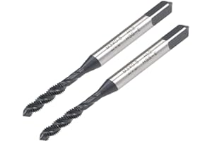 uxcell M3 x 0.5 Spiral Flute Thread Tap, Metric Machine Threading Tap HSS Nitriding Coated, Round Shank with Square End, H2 T