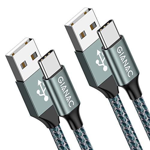 GIANAC USB C Cable, [2 Pack 1m] 3.1A Charging Cable USB C Nylon Fast Charging and Sync Cable USB C for Samsung S10/S9/S8te 10te 9, Huawei P30/P20/Mate 20, Sony Xperia