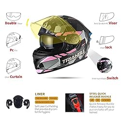 TRIANGLE Full Face Motorcycle Helmet Dual Visor