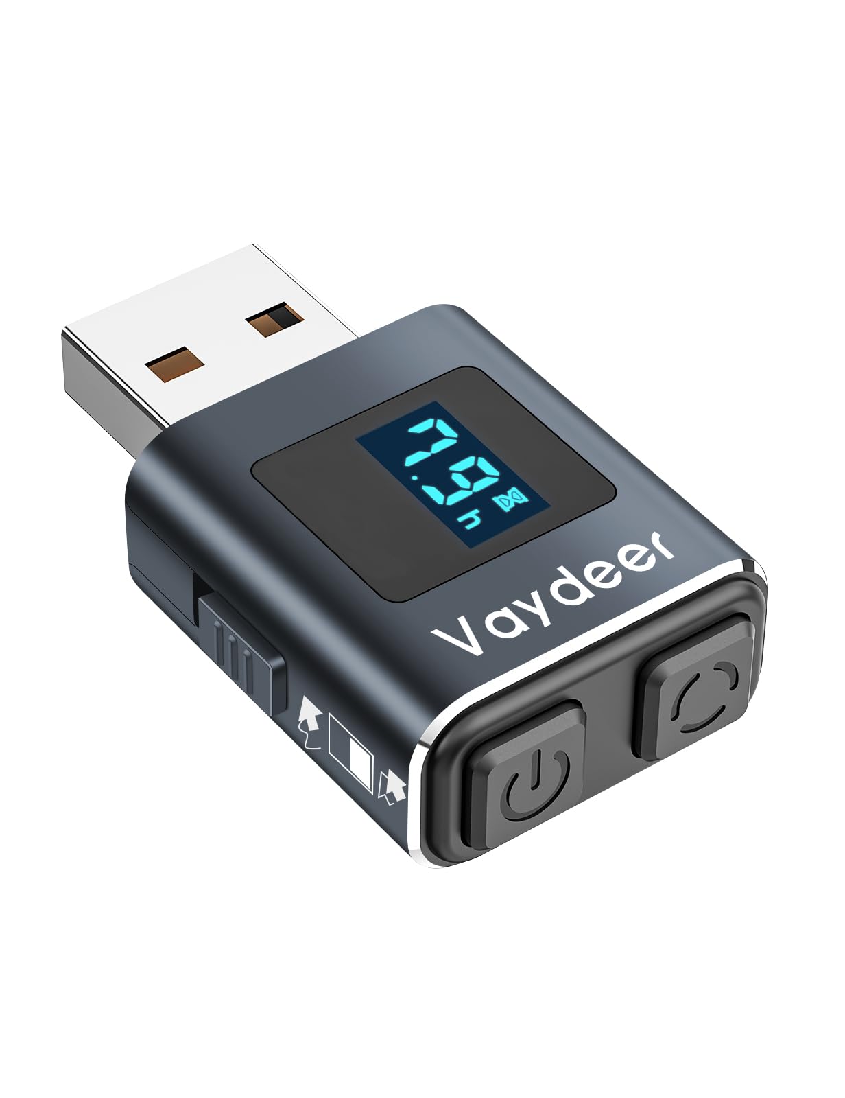 Photo 1 of Vaydeer Metal Mini Mouse Jiggler, T5s Mouse Mover with Timer, LED Countdown, Undetectable, 3-Button Control, for Office, Remote Work, Online Meetings,Shaker to Boost Your Productivity (Gunmetal)