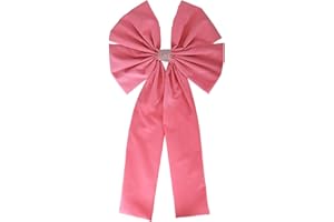 Meseey 36x18 Inches Extra-Large Christmas Tree Topper Bow Pink Velvet Ribbon Gift Bows for Christmas Home Decor, Outdoor Indoor Car Decoration (Pink)