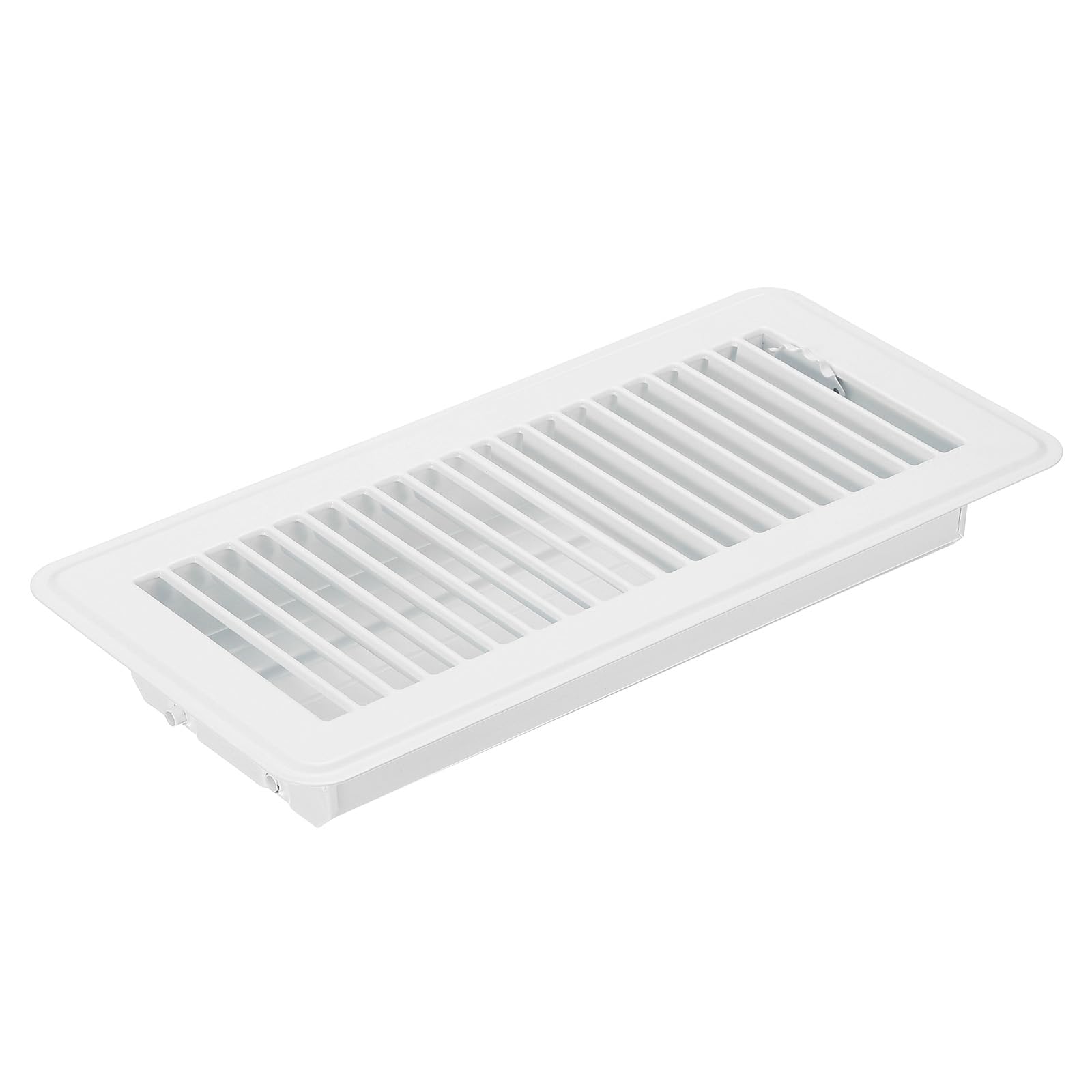 PATIKIL 10 x 4 Inch Floor Register, 1pcs Heavy Duty Air Vent Cover Steel Adjustable Decor Vents Easy Adjust Floor Grates for Sidewall Home Office, White
