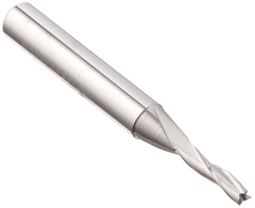 Yonico 35310-SC - Low Helix Upcut Spiral End Mill CNC Router Bit, Diameter: 1/8", Cutting Height: 1/2", Flutes: 3-1/4" Shank