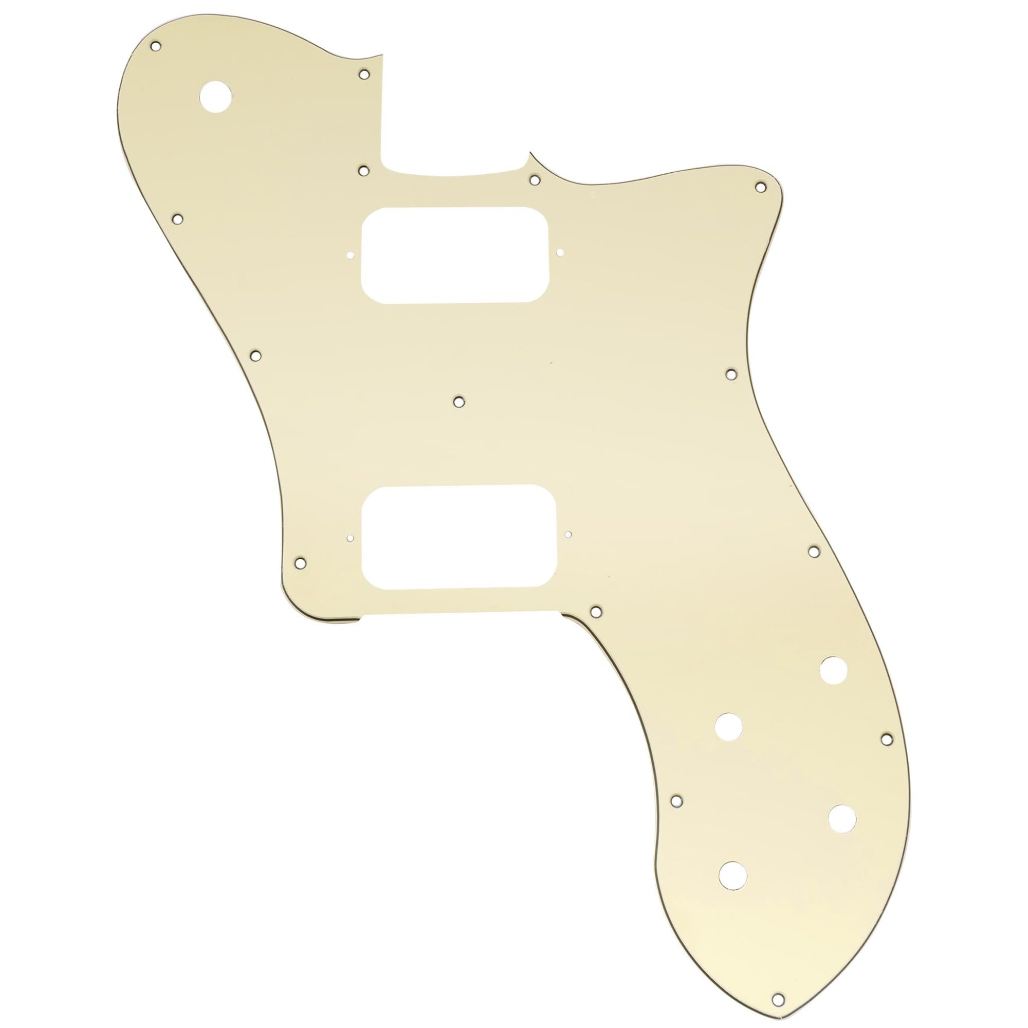 Musiclily Pro 15 Holes Uncovered HH Guitar Pickguard for Mexico Fender 72 Tele Deluxe Style Electric Guitar, 3Ply Cream