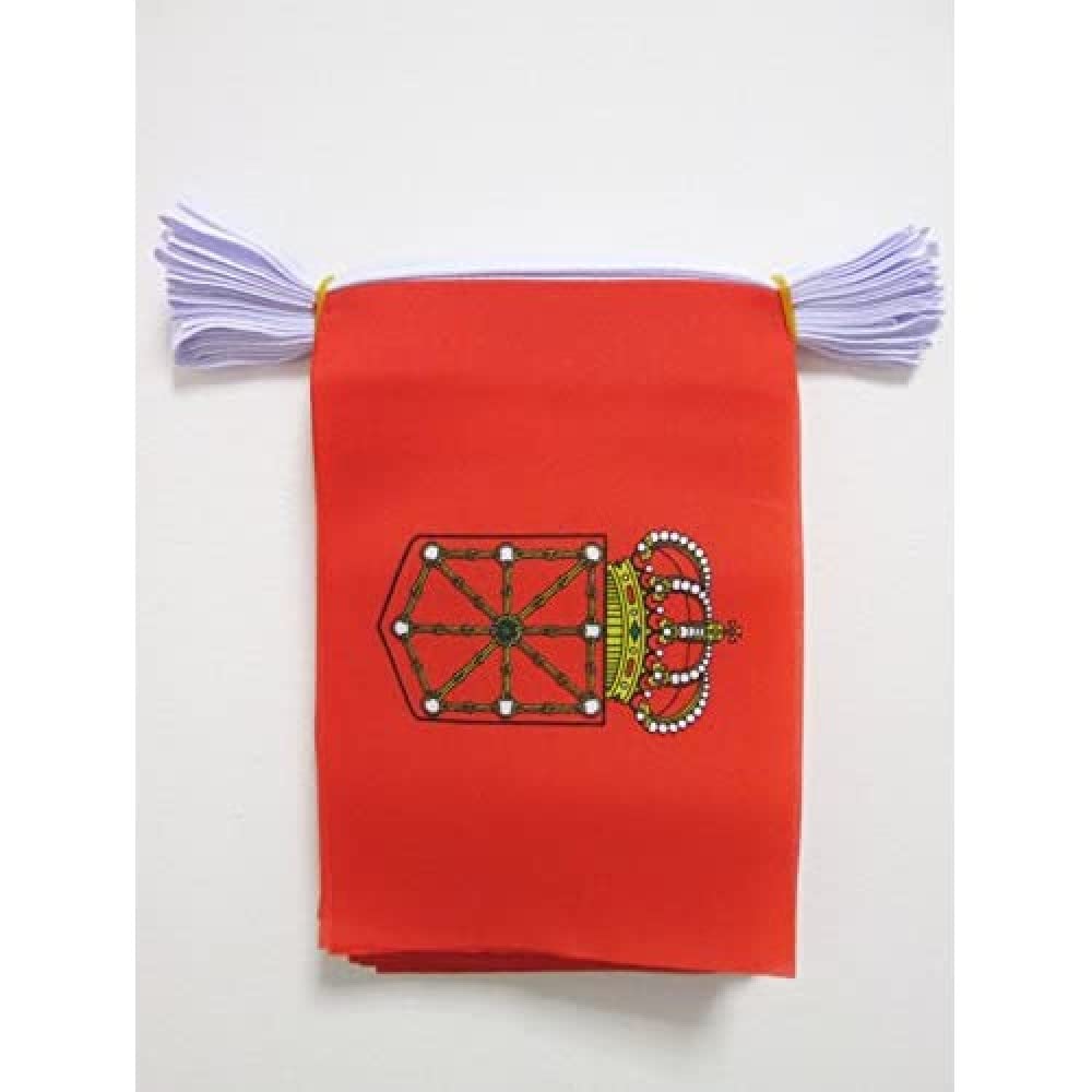 AZ FLAG Navarre Bunting Flag, 20 Ft Garland 20 Small Spanish region of Comunidad Foral de Navarra Flags 8'' x 6'', 100% Polyester String Pennant, 6 meters — image 1