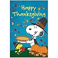 Flagology.com, Peanuts®, Happy Thanksgiving Snoopy – House Flag 28" x 40", Officially Licensed Peanuts®, Fall