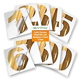 iSYFIX Gold Chrome Vinyl Numbers Stickers 2 Inch