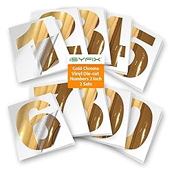 iSYFIX Gold Chrome Vinyl Numbers Stickers 2 Inch